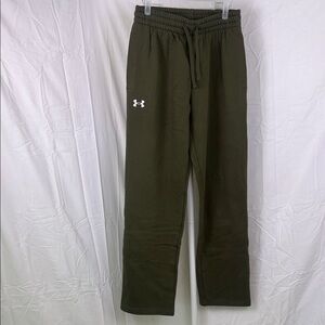 Under Armour green wide leg rival fleece sweat pants size medium